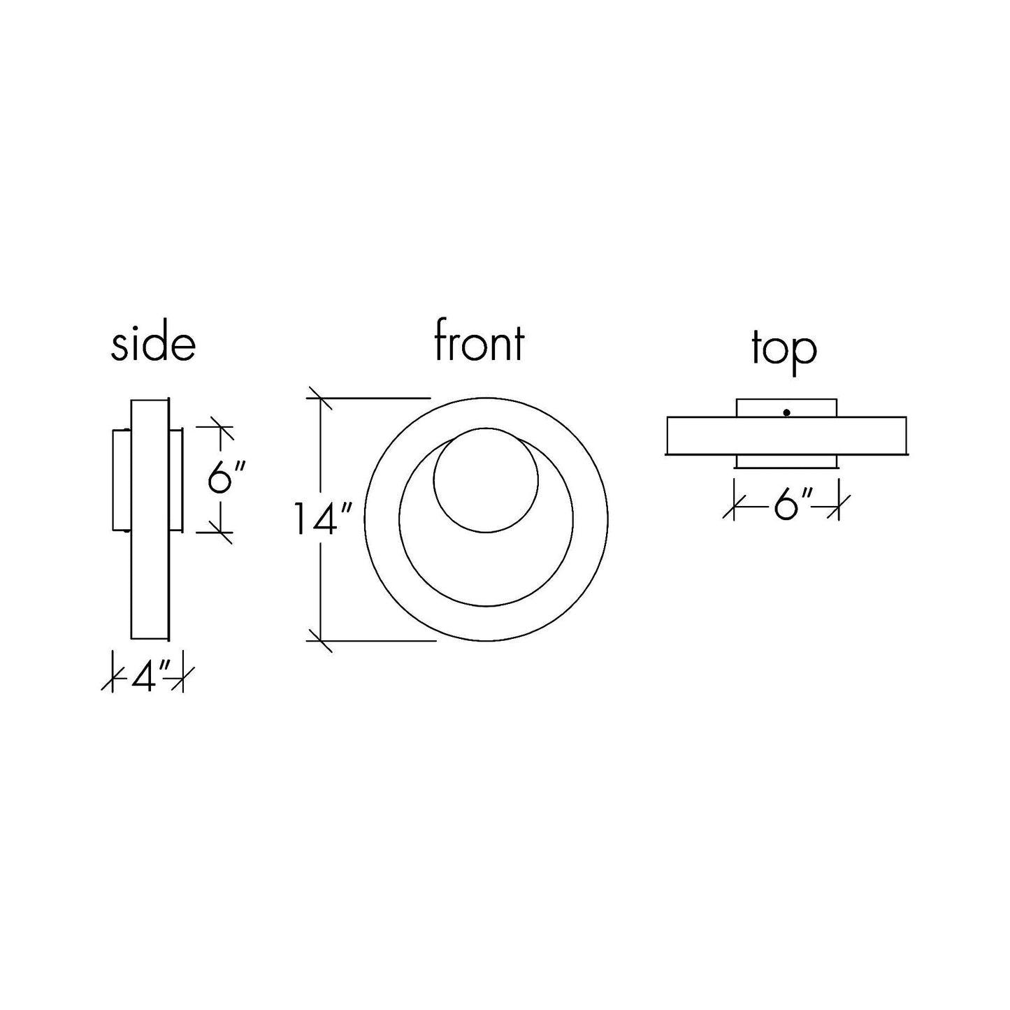 Boks LED Wall Light - line drawing.