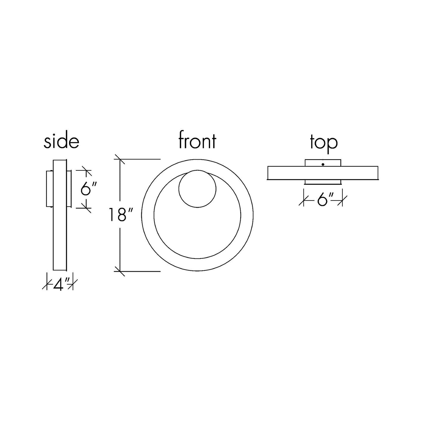 Boks LED Wall Light - line drawing.