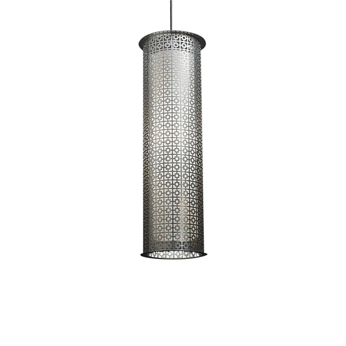 Clarus Tall Pendant Light in Angles/Chrome.