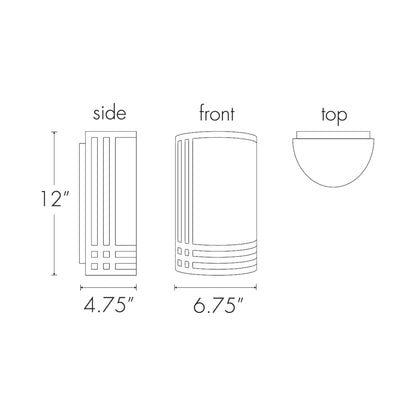 Classics Outdoor Wall Light - line drawing.