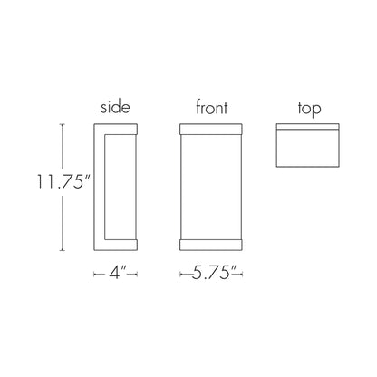 Classics Rim Outdoor LED Wall Light - line drawing.
