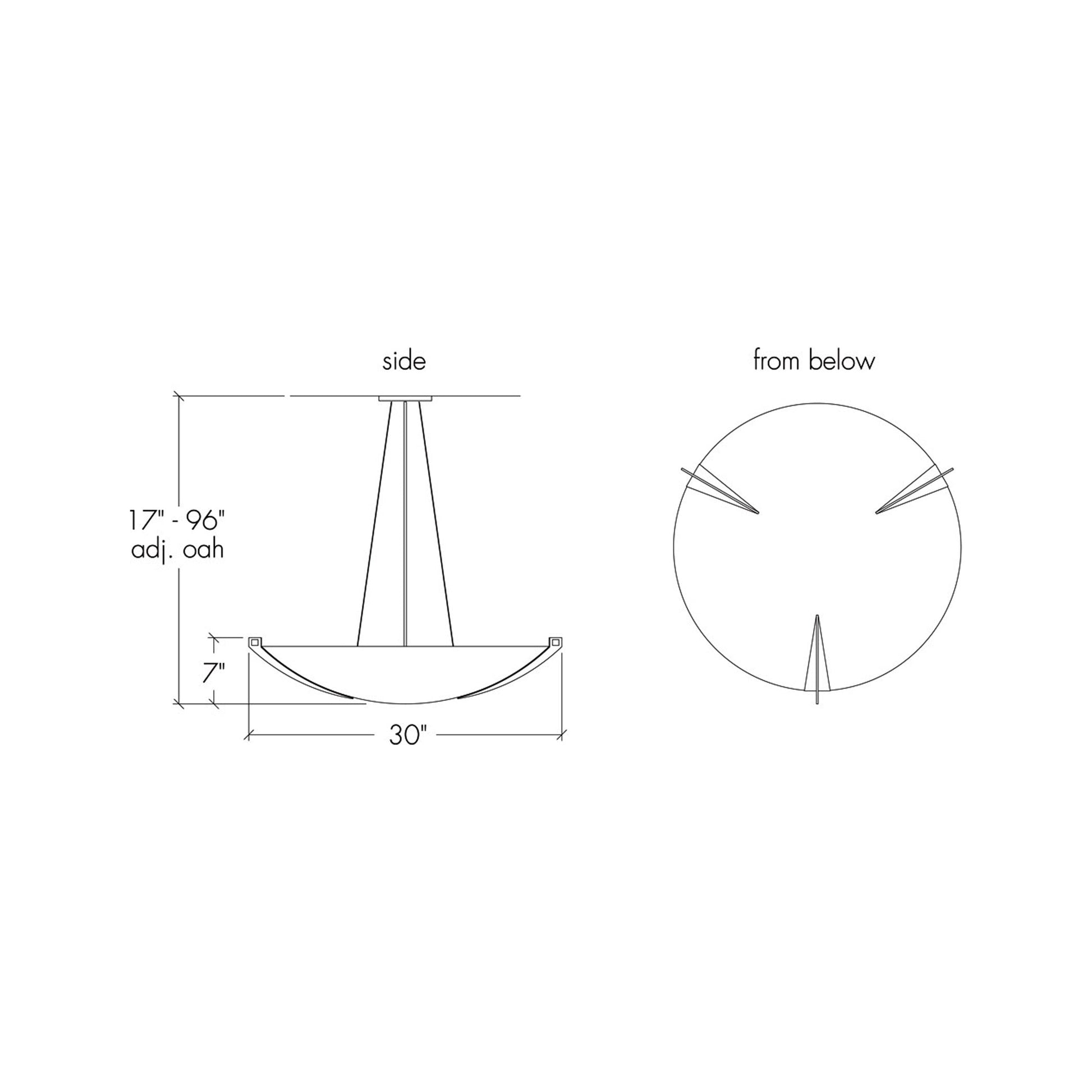 Compass LED Pendant Light - line drawing.