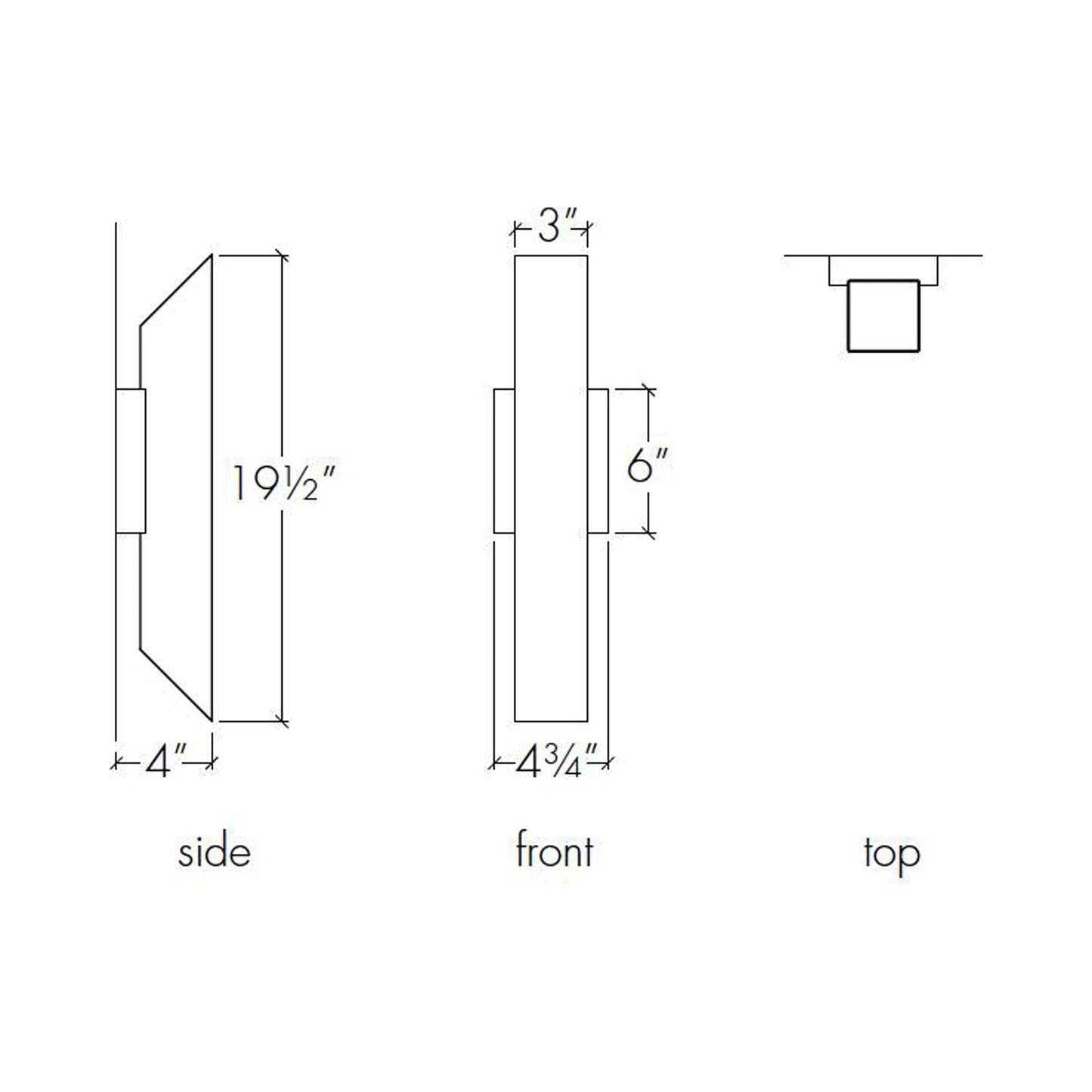 Cylo Up Down LED Wall Light - line drawing.