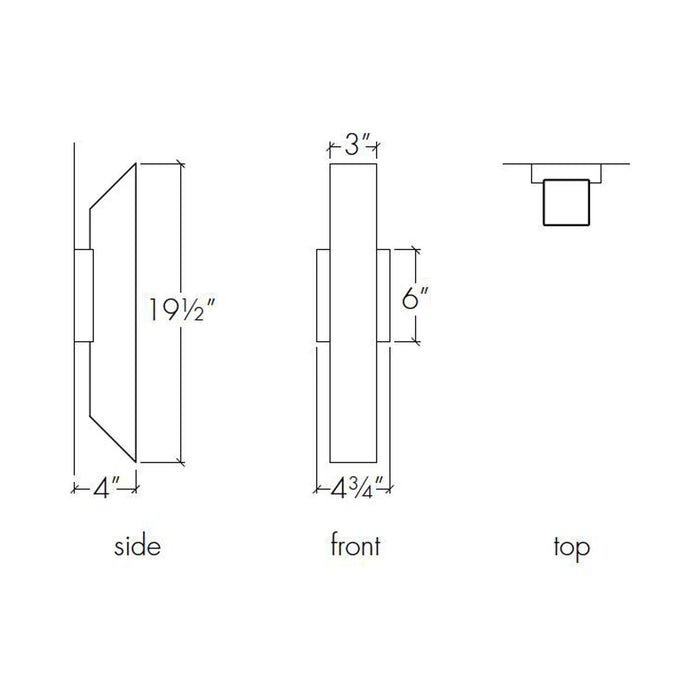 Cylo Up Down LED Wall Light - line drawing.