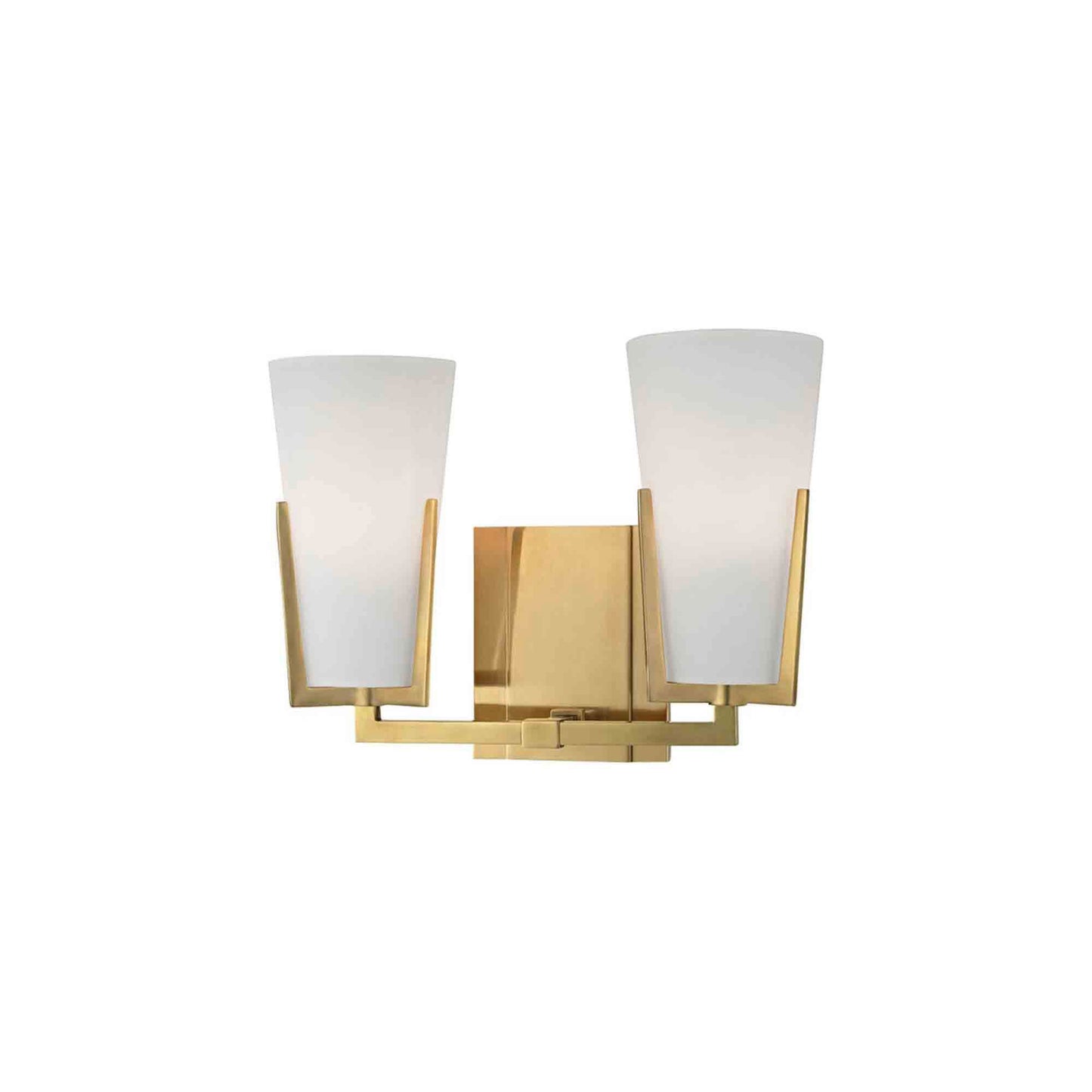 Upton Bath Vanity Wall Light in 2-Light/Aged Brass.