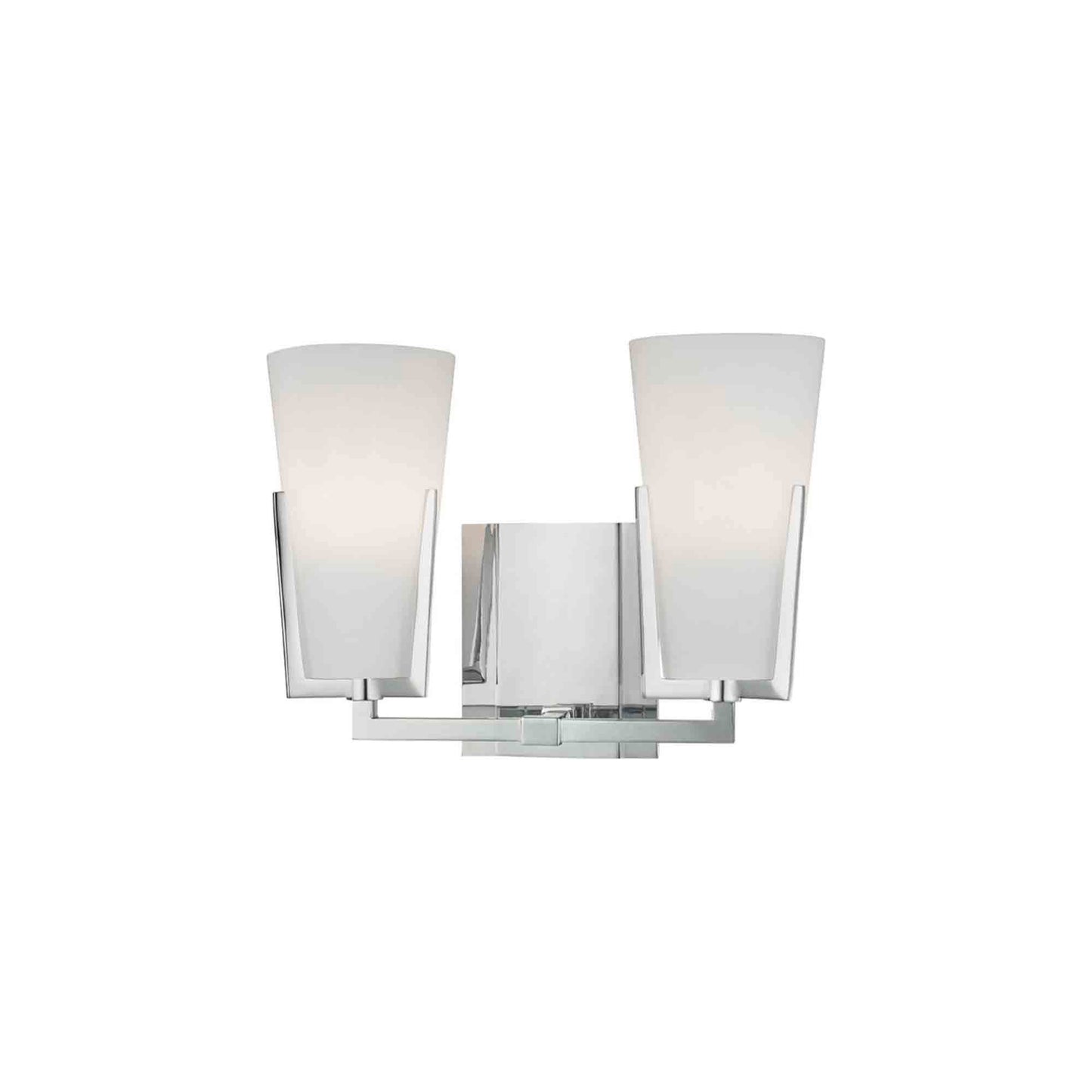 Upton Bath Vanity Wall Light in 2-Light/Polished Chrome.