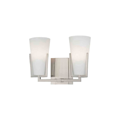 Upton Bath Vanity Wall Light in 2-Light/Satin Nickel.