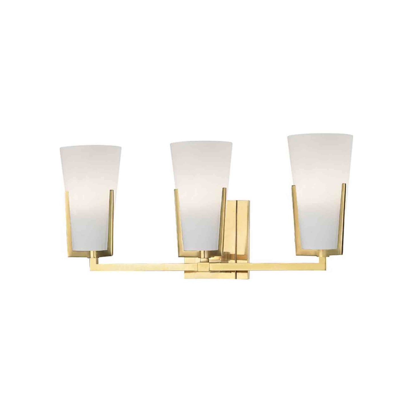 Upton Bath Vanity Wall Light in 3-Light/Aged Brass.