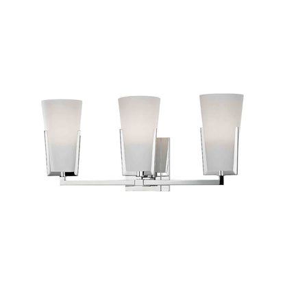 Upton Bath Vanity Wall Light in 3-Light/Polished Chrome.