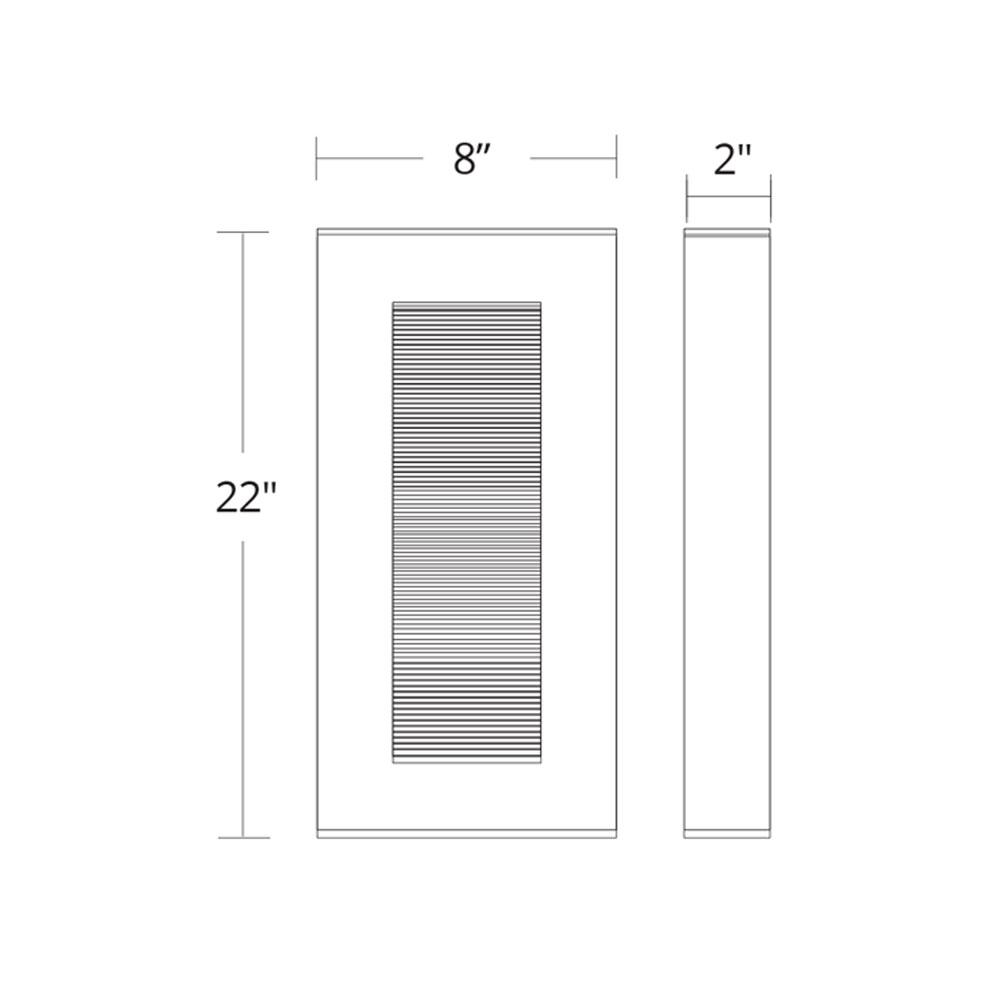 Urban LED Wall Light - line drawing.