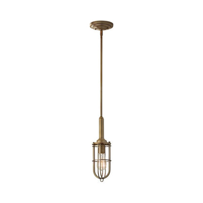 Urban Renewal Closed Cage Pendant Light in Dark Antique Brass.