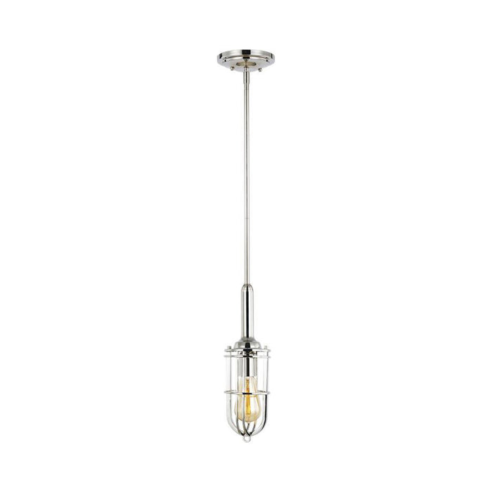 Urban Renewal Closed Cage Pendant Light in Polished Nickel.