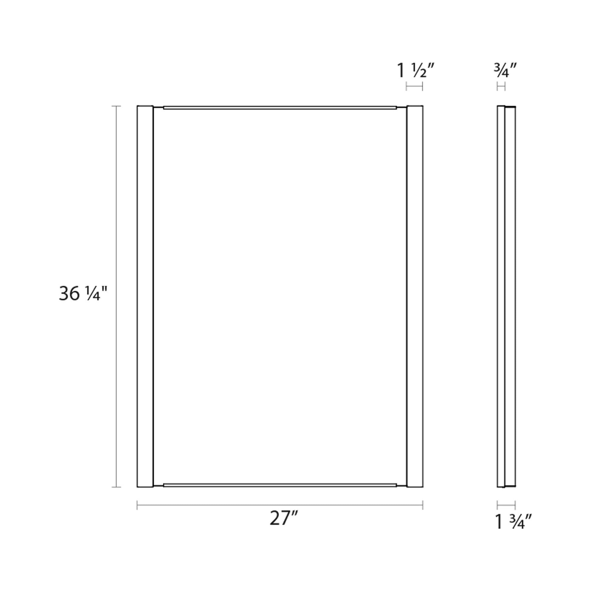 Vanity™ Vertical LED Mirror - line drawing.