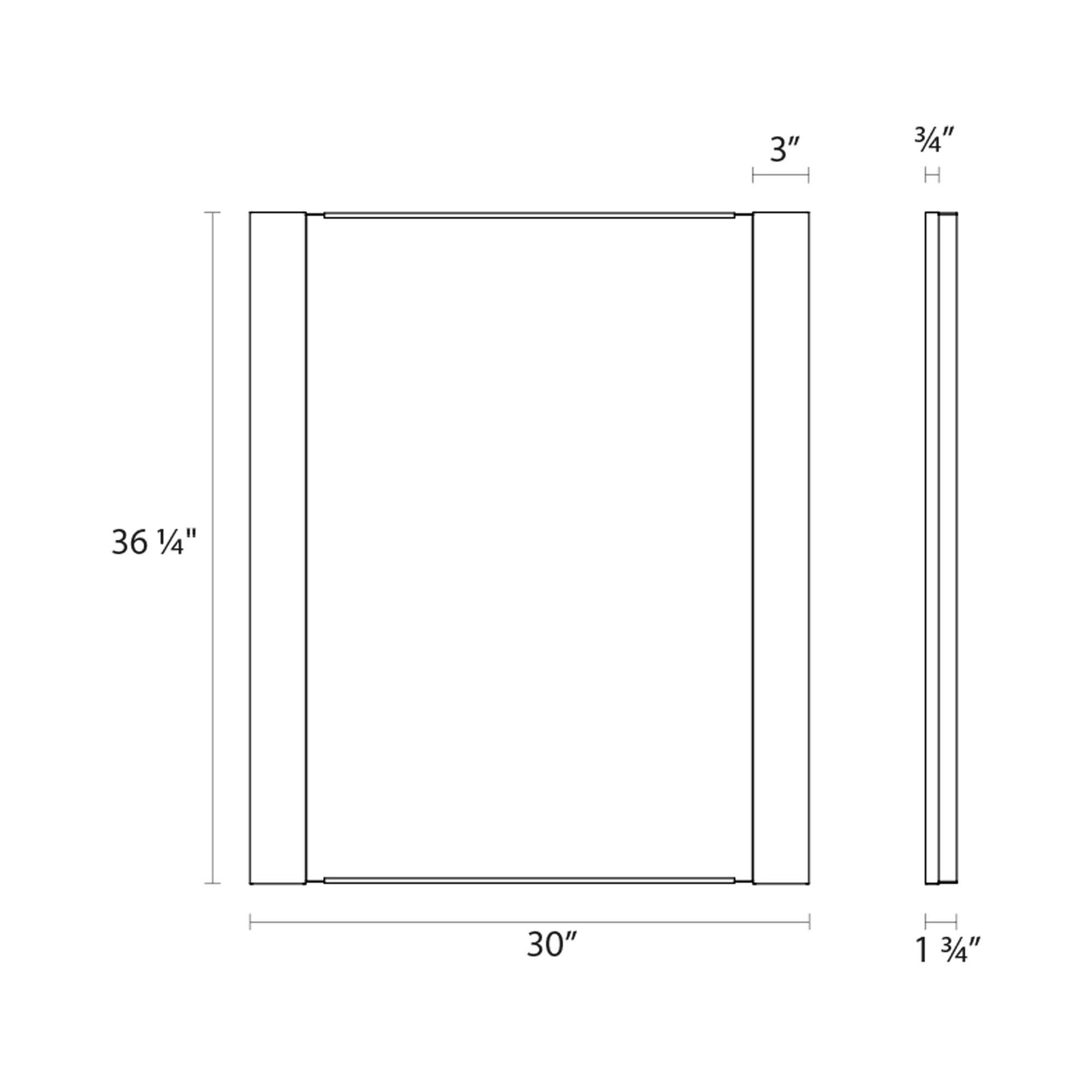 Vanity™ Vertical LED Mirror - line drawing.