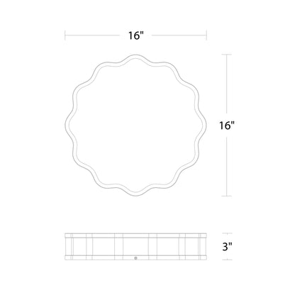 Vaughn LED Flush Mount Ceiling Light - line drawing.