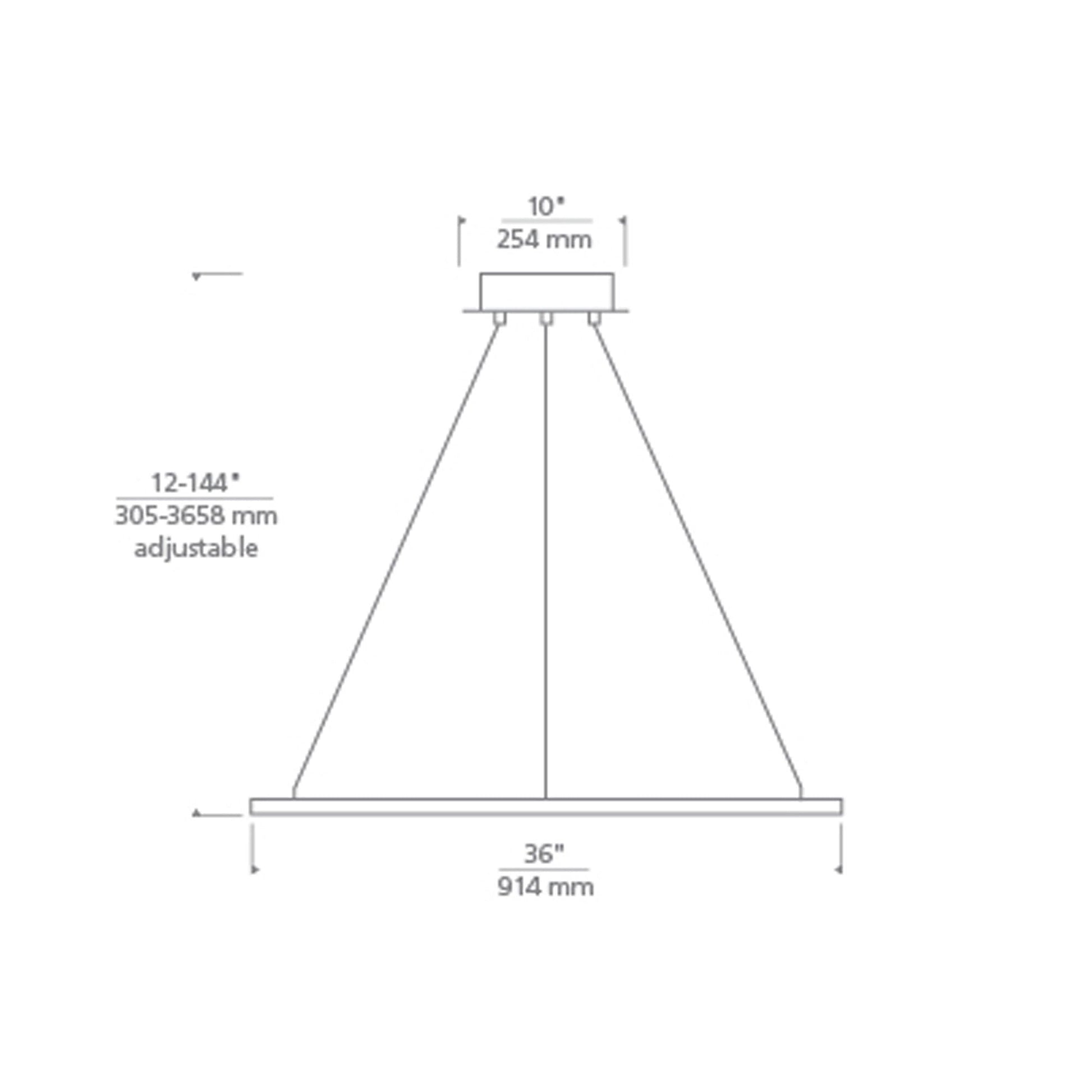 Vellavi LED Chandelier - line drawing.