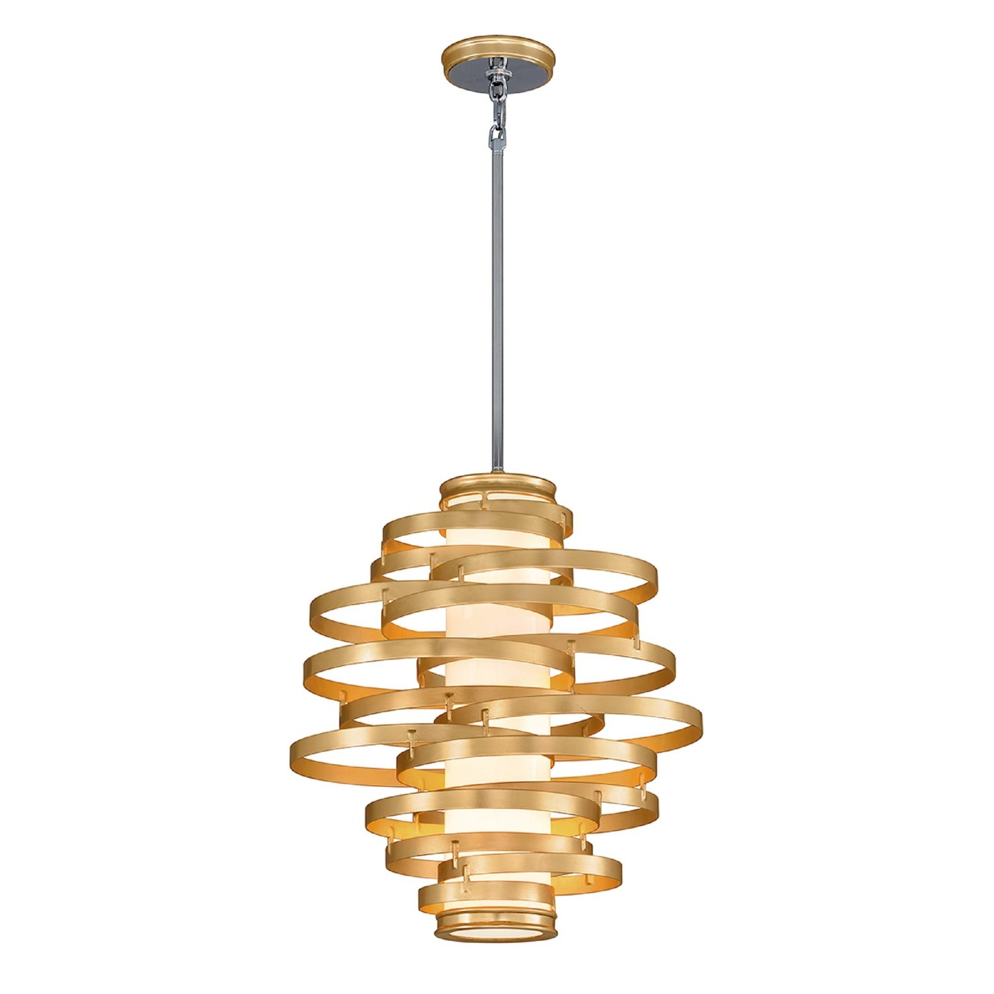 Vertigo Pendant Light in Gold Leaf (3-Light).