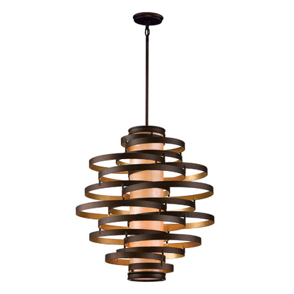 Vertigo Pendant Light in Bronze/Gold Leaf (4-Light).