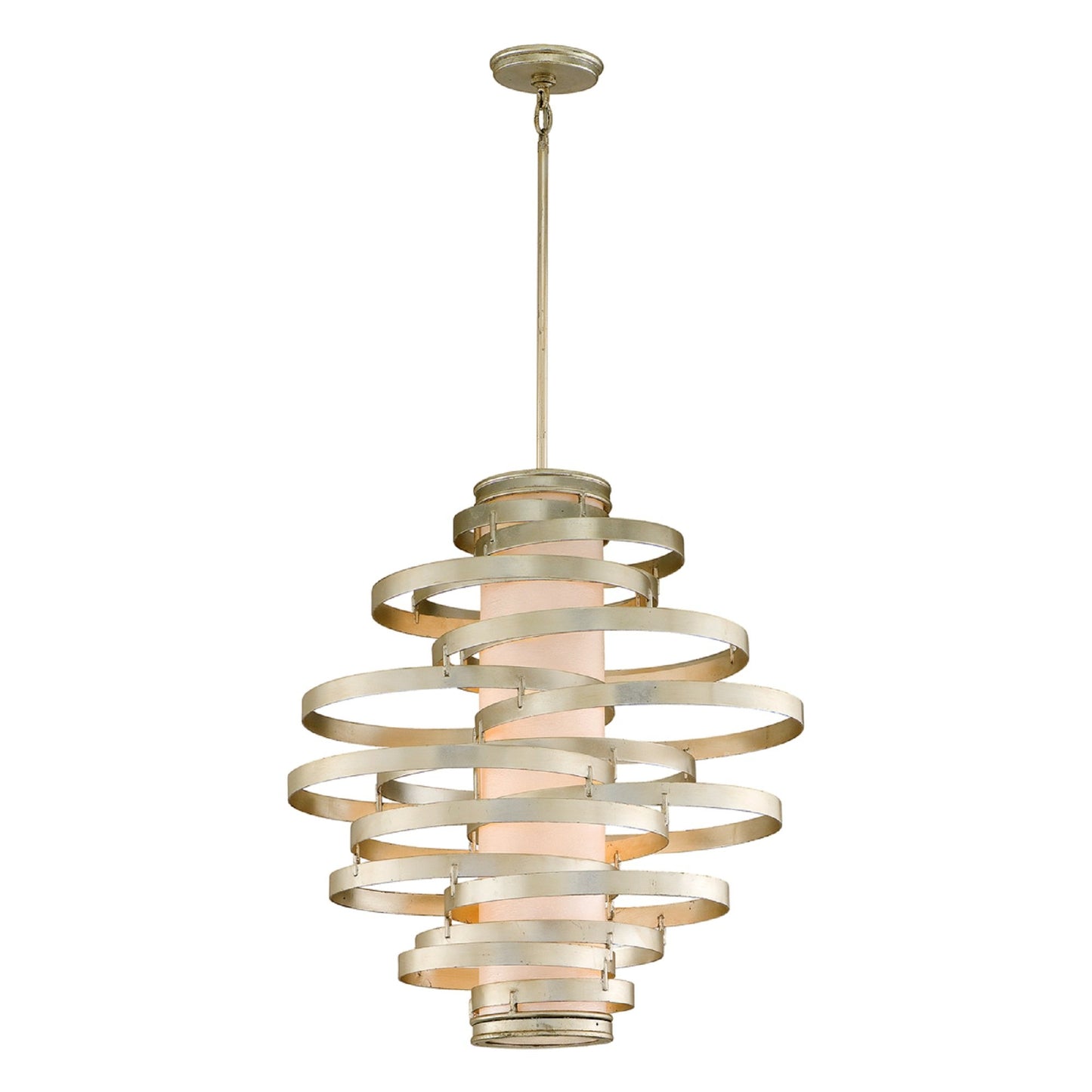 Vertigo Pendant Light in Modern Silver Leaf (4-Light).