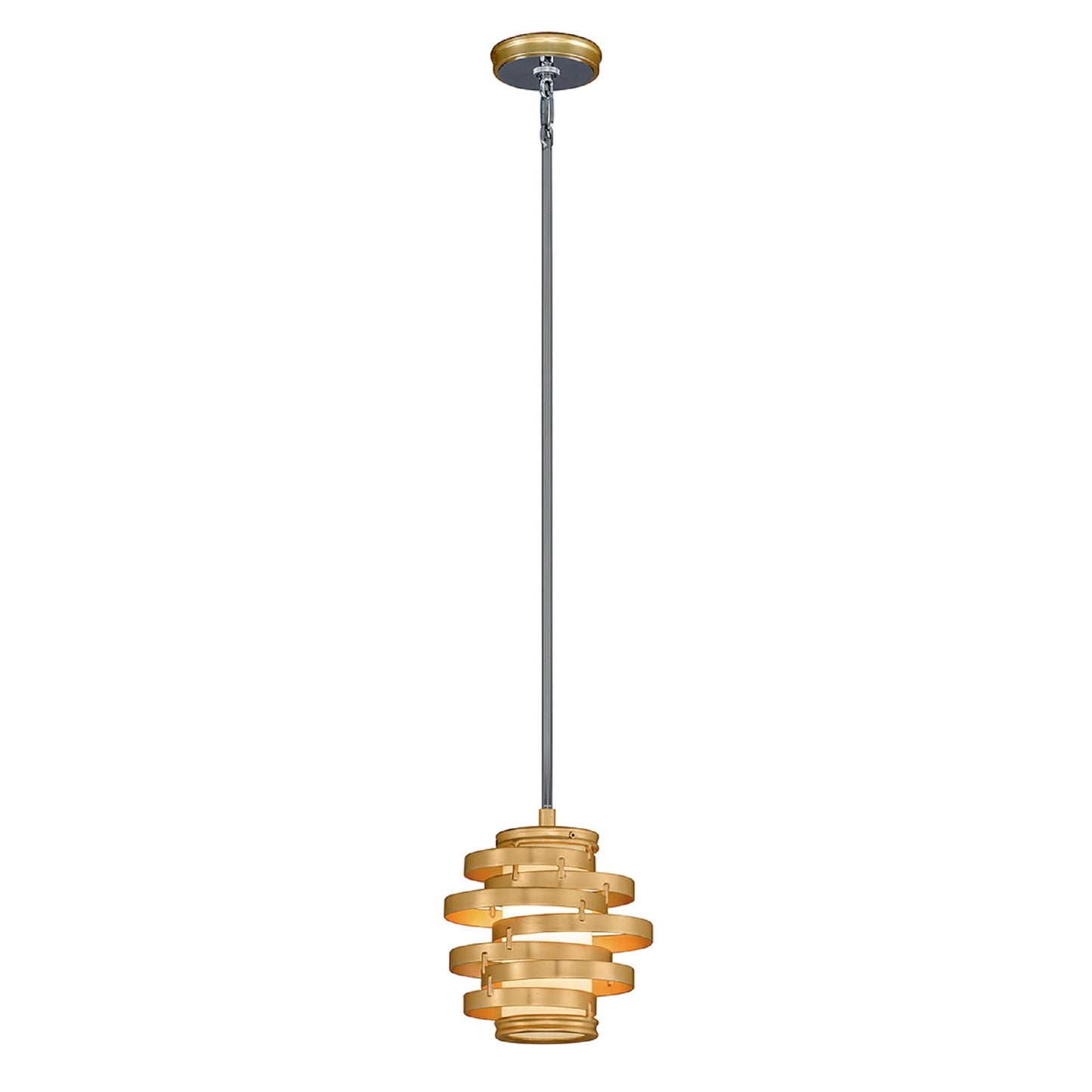 Vertigo Pendant Light in Gold Leaf (1-Light).