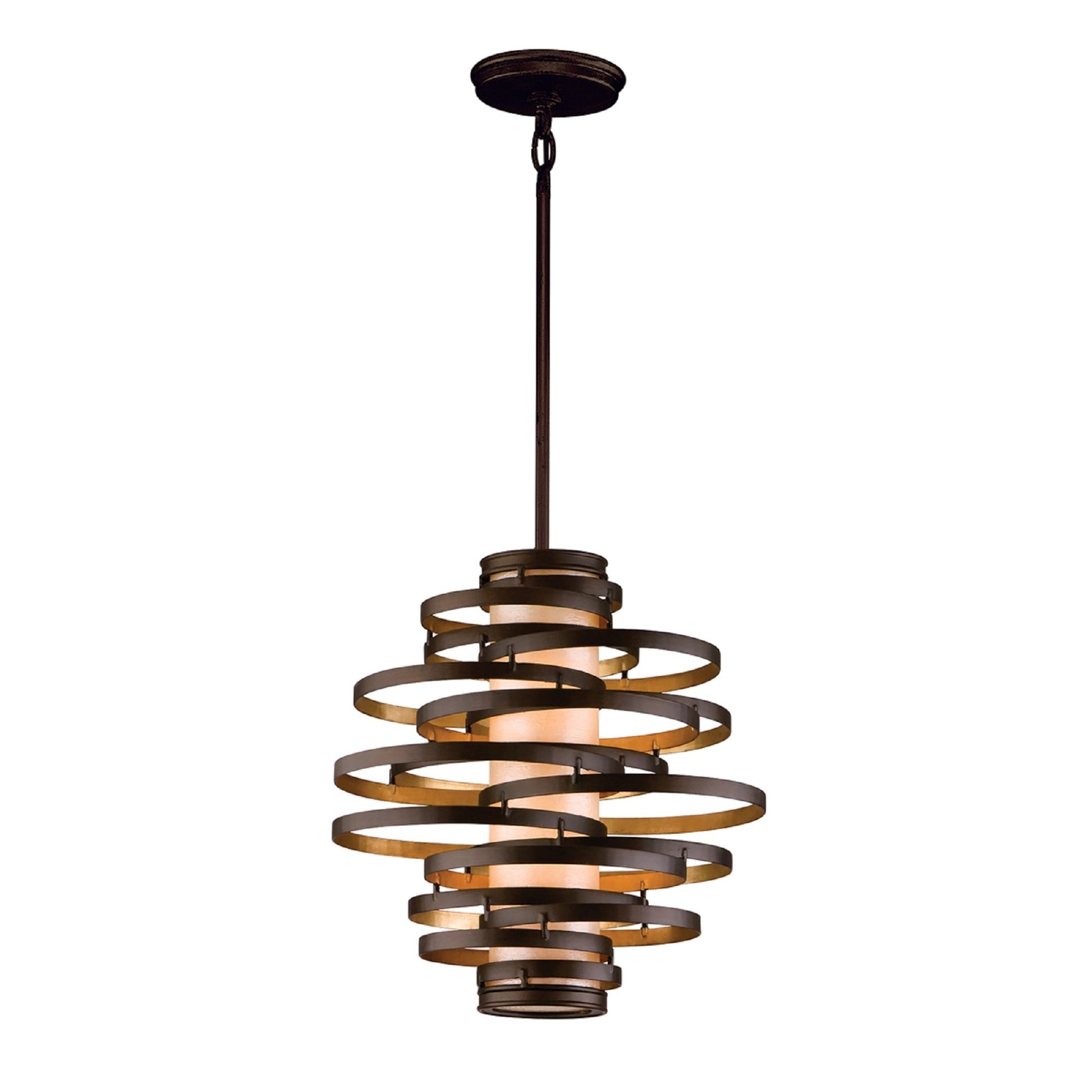 Vertigo Pendant Light in Bronze/Gold Leaf (Medium).