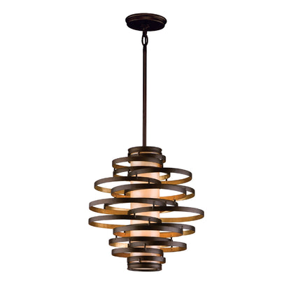 Vertigo Pendant Light in Bronze/Gold Leaf (2-Light).