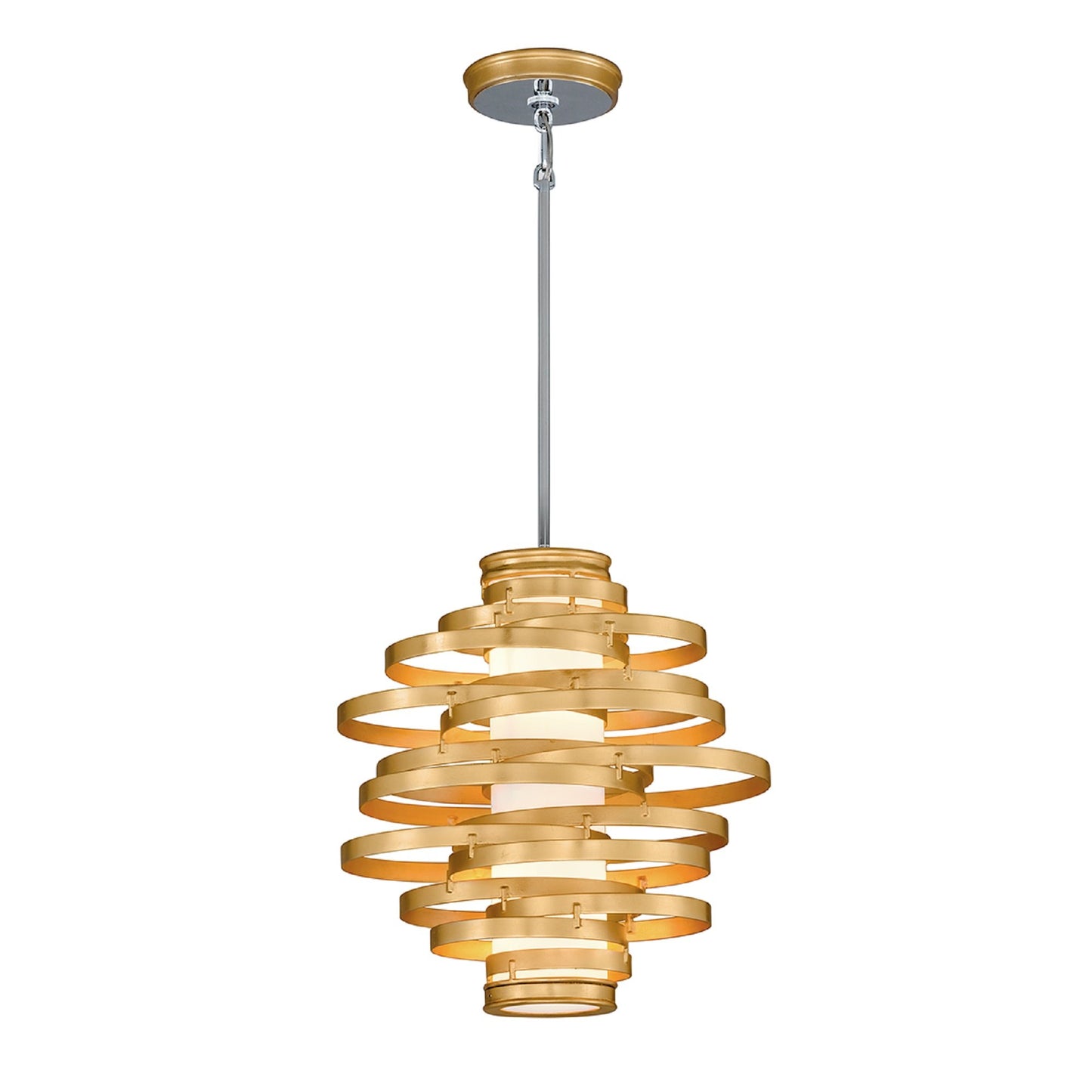 Vertigo Pendant Light in Gold Leaf (2-Light).