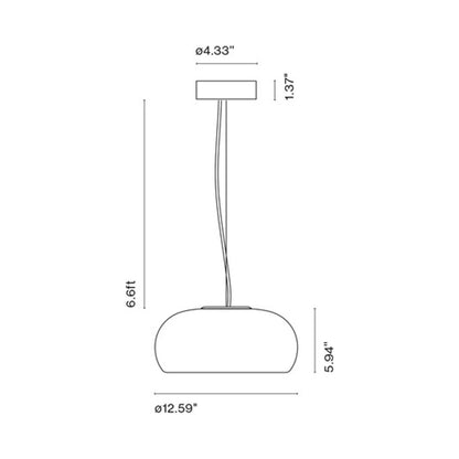 Vetra LED Pendant Light - line drawing.