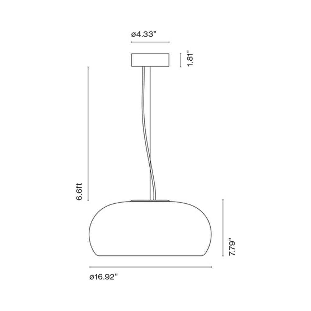 Vetra LED Pendant Light - line drawing.