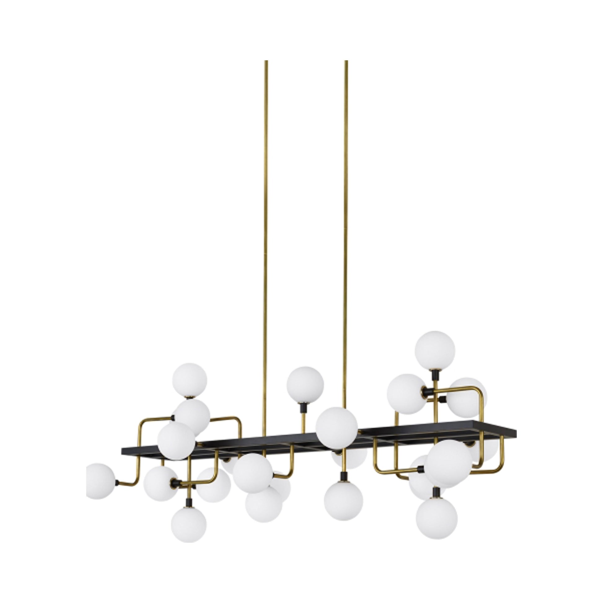 Viaggio Linear Pendant Light in Brass/Opal.