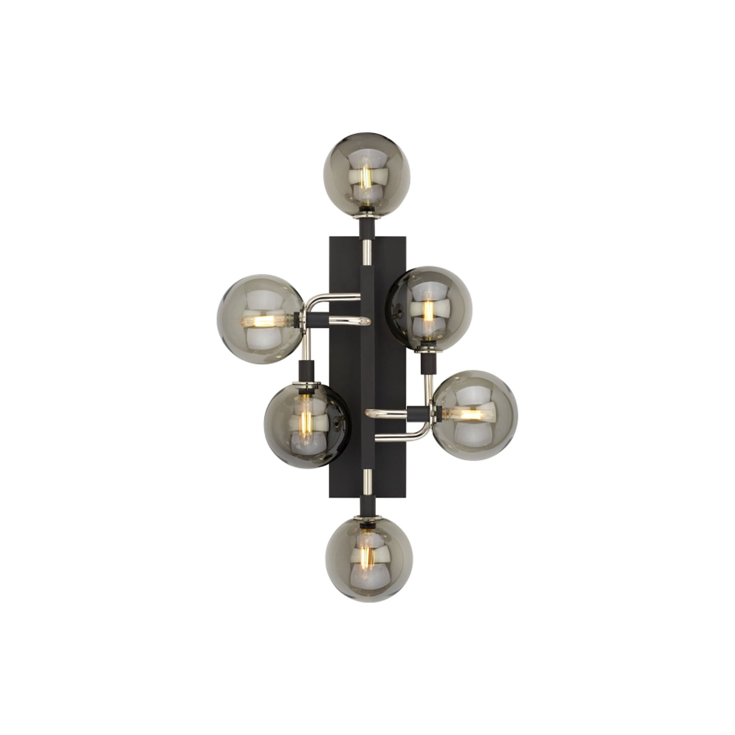 Viaggio Wall Light in Polished Nickel/Smoke.