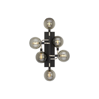 Viaggio Wall Light in Polished Nickel/Smoke.