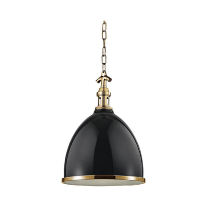 Viceroy Pendant Light in Black and Aged Brass.