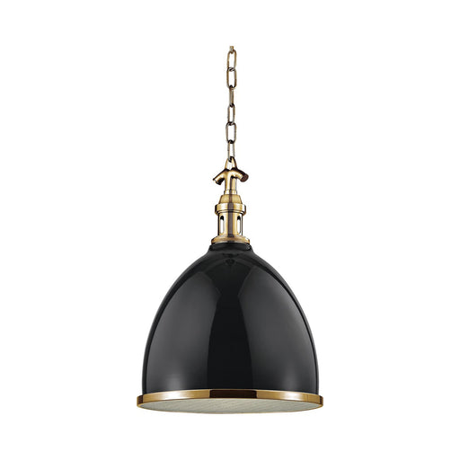 Viceroy Pendant Light in Black and Aged Brass.