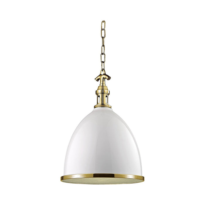 Viceroy Pendant Light in Small/White/Aged Brass.