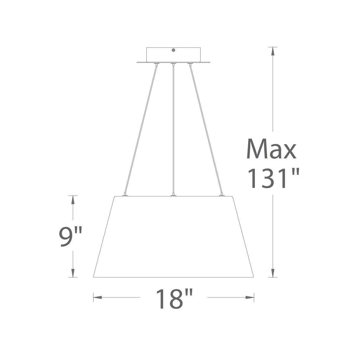 Vida LED Pendant Light - line drawing.