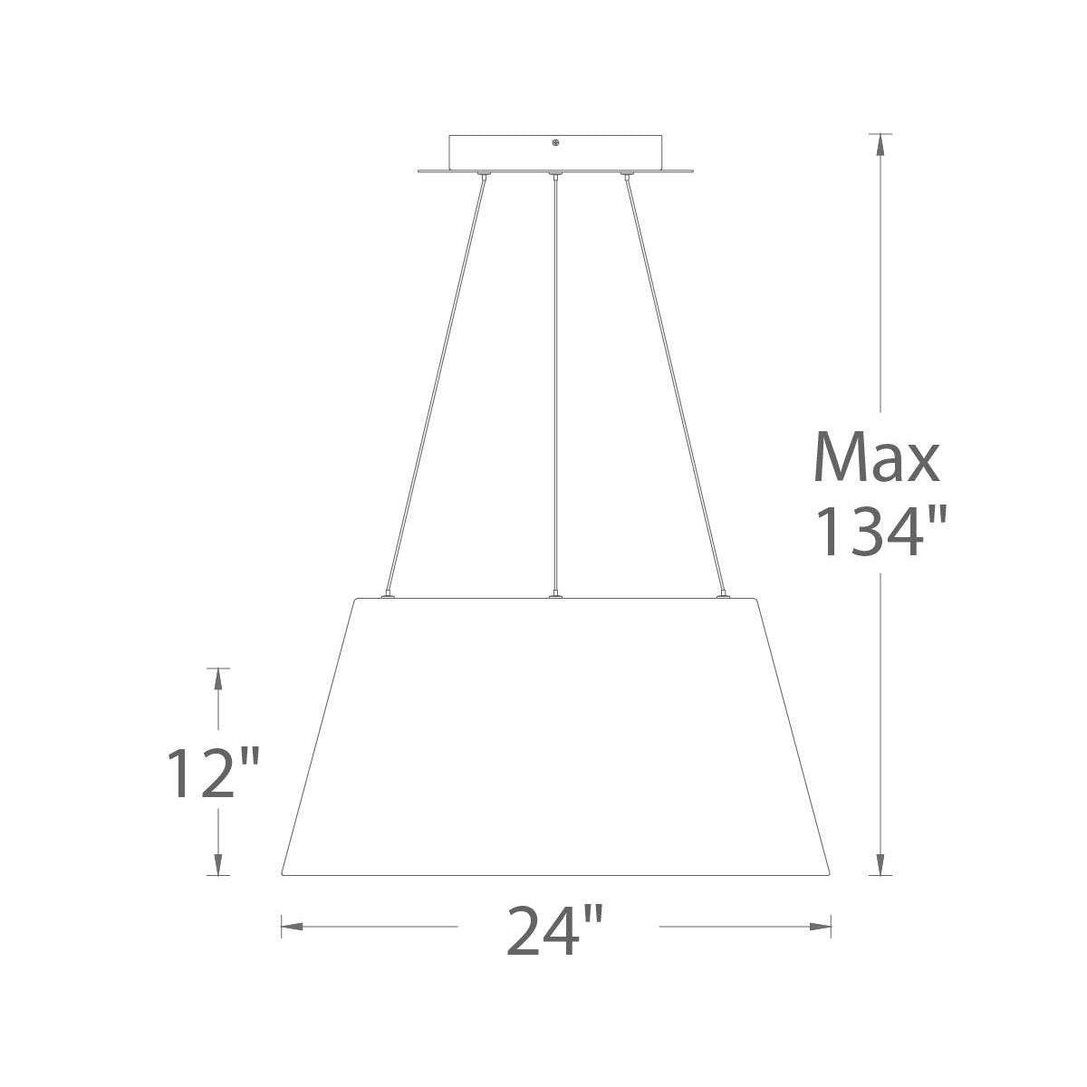 Vida LED Pendant Light - line drawing.