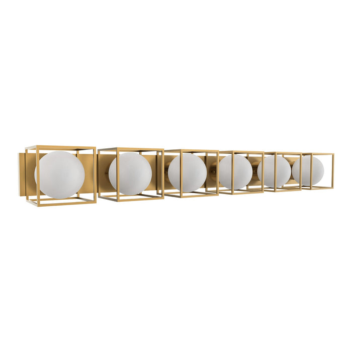18 Vanity Wall Light in Aged Brass (6-Light).
