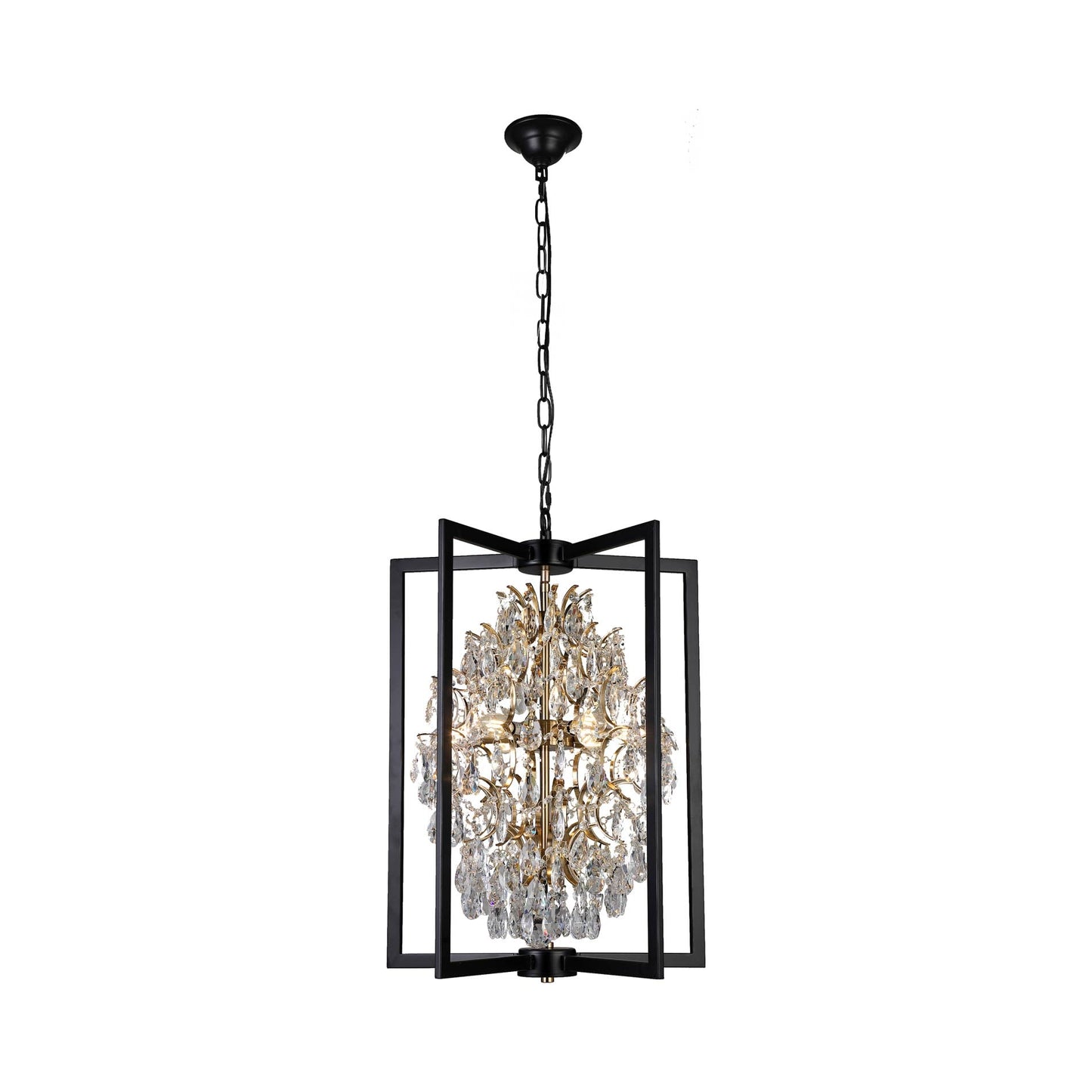 C10421 Chandelier in Aged Brass/Black (Small).