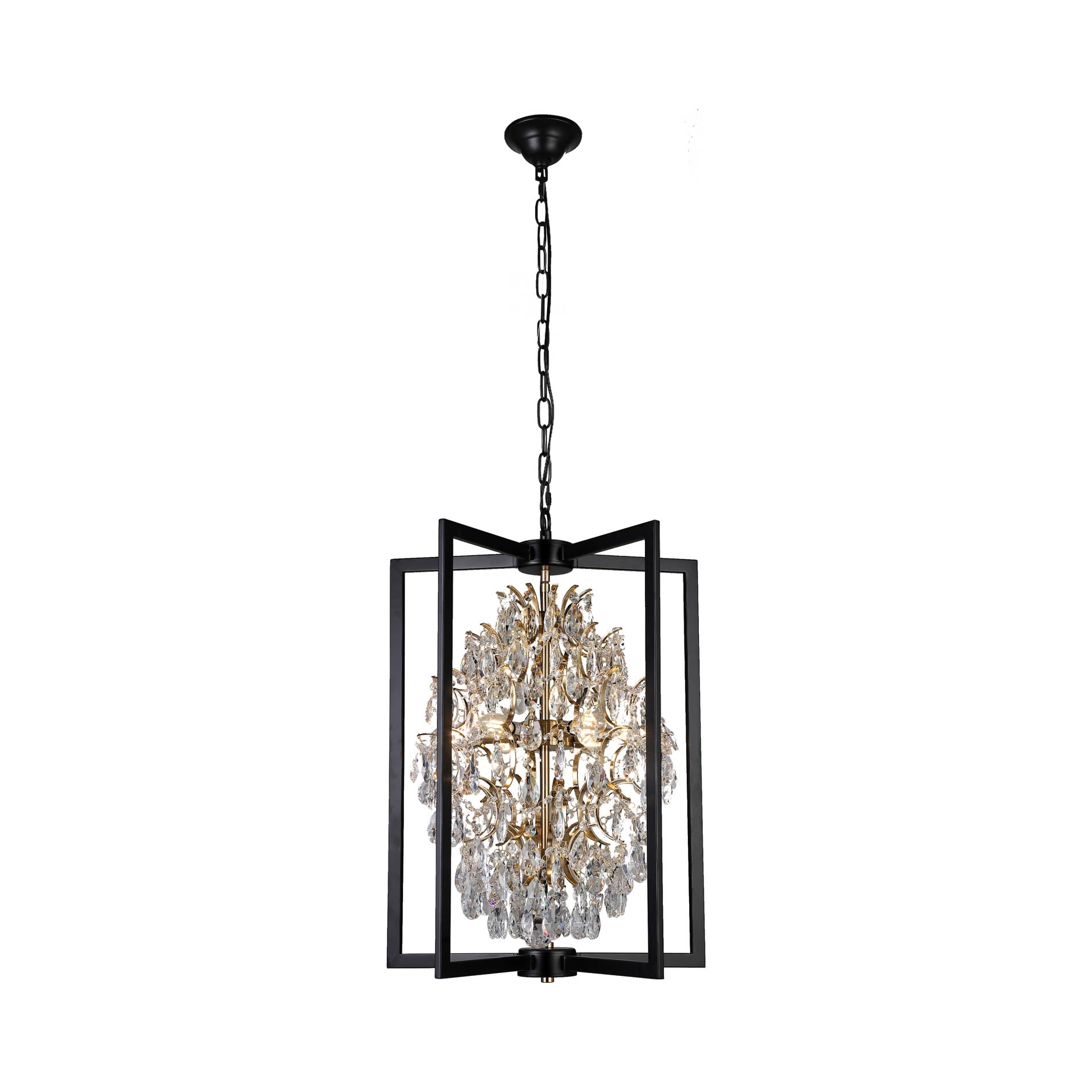 C10421 Chandelier in Aged Brass/Black (Small).
