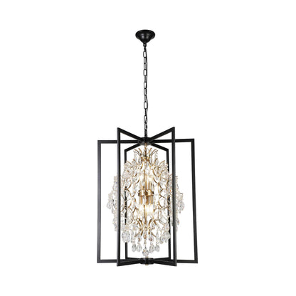 C10421 Chandelier in Aged Brass/Black (Large).