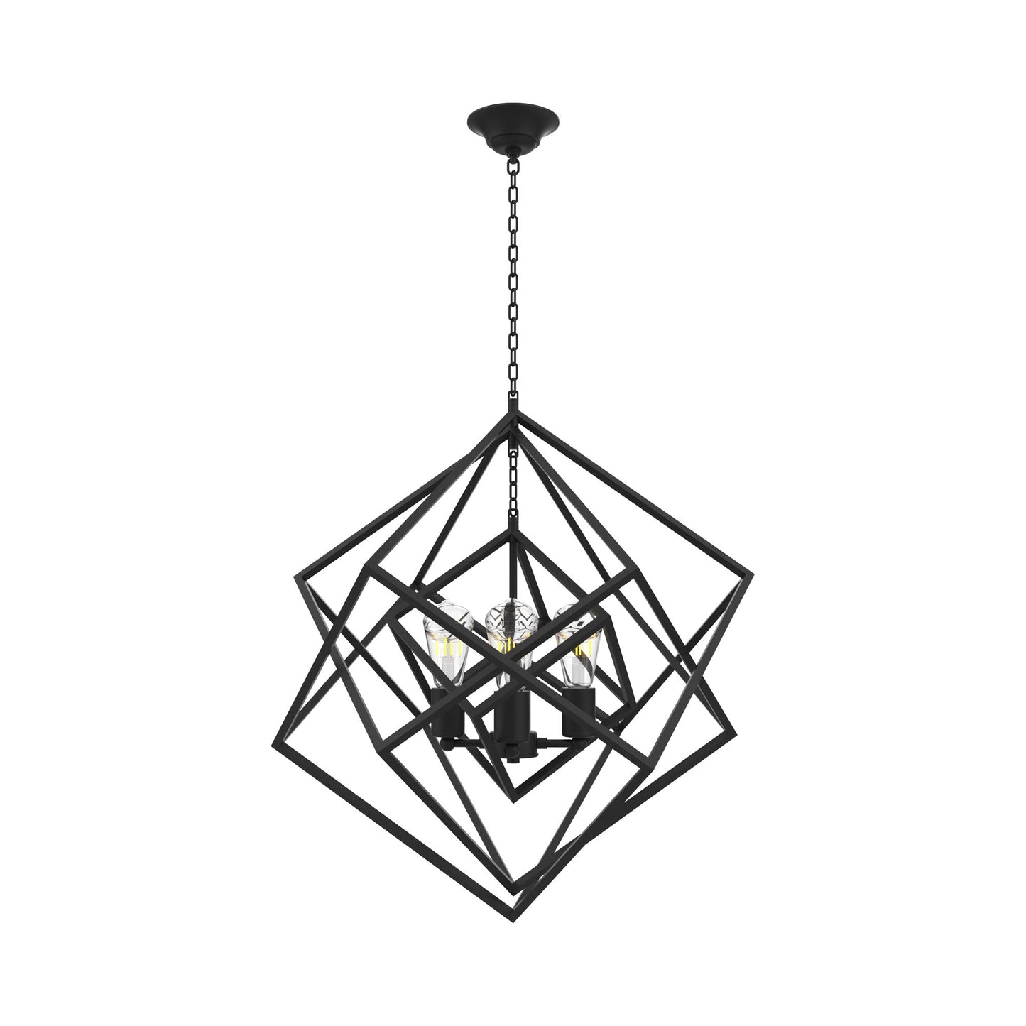 C1070 Chandelier in Black (4-Light).