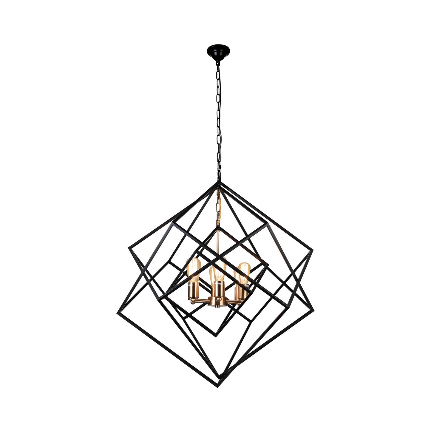 C1070 Chandelier in Aged Brass/Black (6-Light).