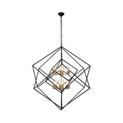 C1070 Chandelier inAged Brass/Black (12-Light).