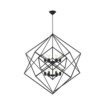 C1070 Chandelier in Black (12-Light).