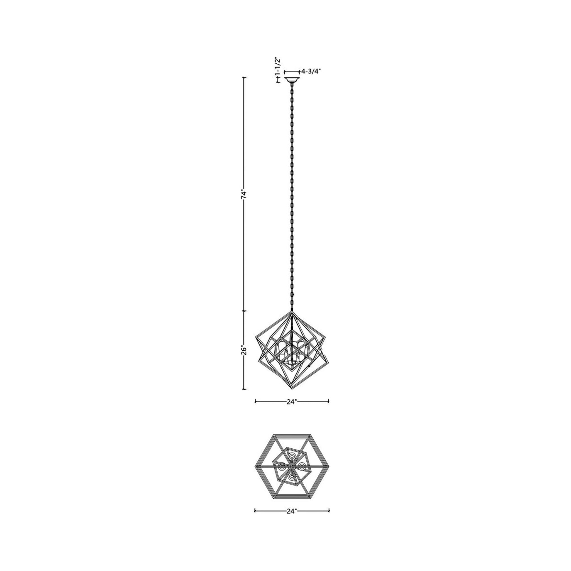 C1070 Chandelier - line drawing.
