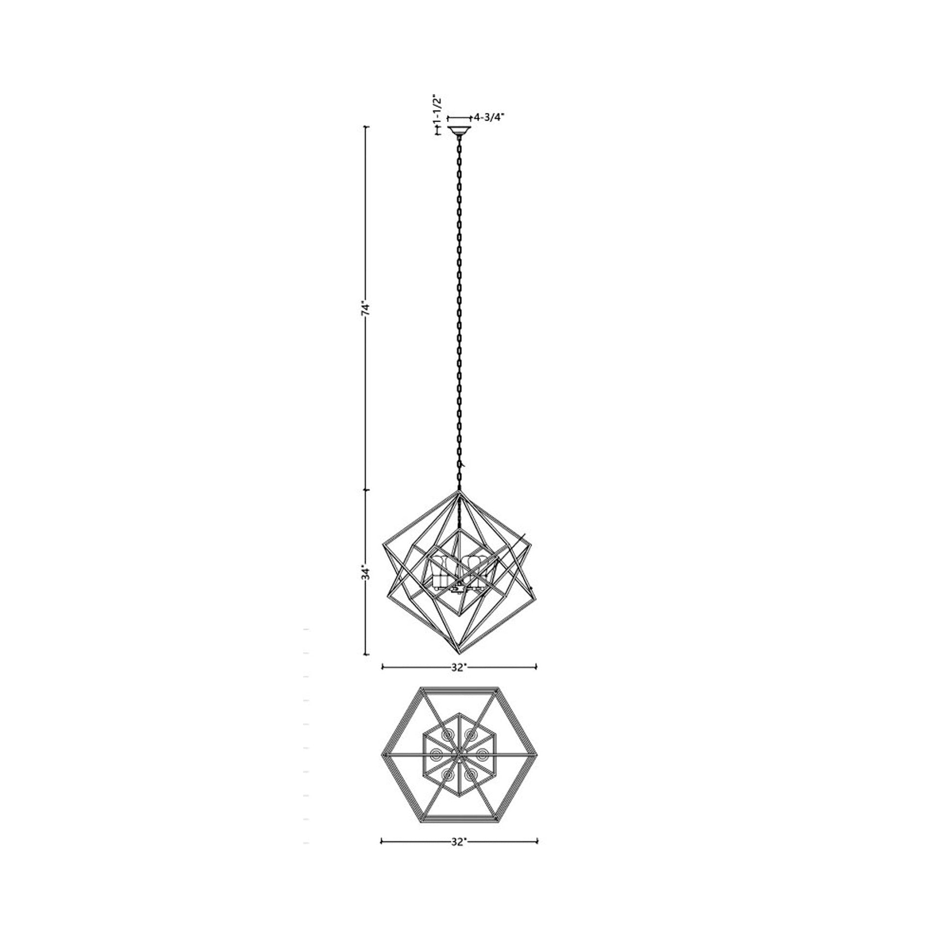 C1070 Chandelier - line drawing.