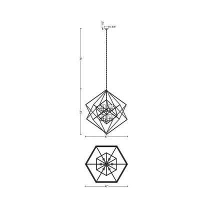 C1070 Chandelier - line drawing.