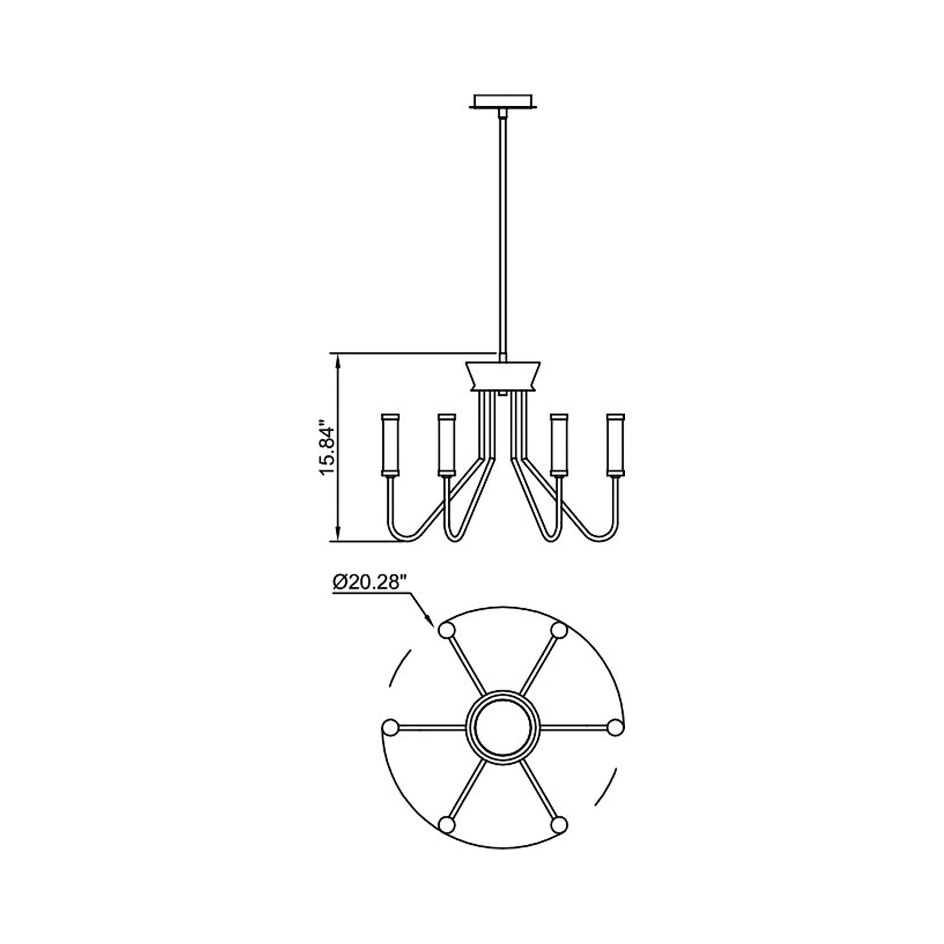 C2061 Chandelier - line drawing.