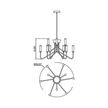 C2061 Chandelier - line drawing.